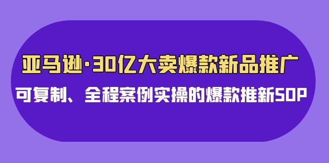 亚马逊30亿·大卖爆款新品推广，可复制、全程案例实操的爆款推新SOP-青简副业网