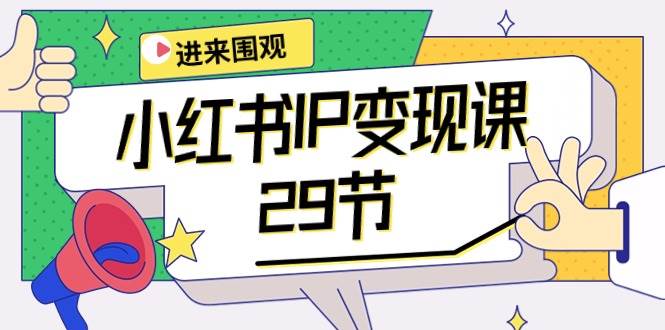 小红书IP变现课：开店/定位/IP变现/直播带货/爆款打造/涨价秘诀/等等/29节-青简副业网