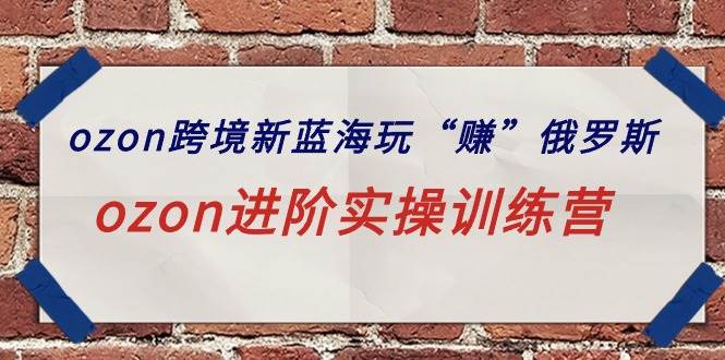 ozon跨境新蓝海玩“赚”俄罗斯，ozon进阶实操训练营-青简副业网