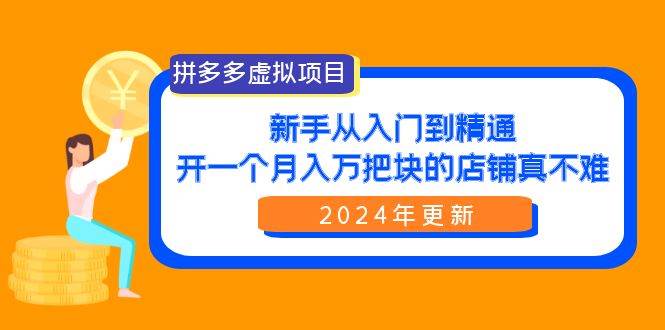 拼多多虚拟项目：入门到精通，开一个月入万把块的店铺 真不难（24年更新）-青简副业网