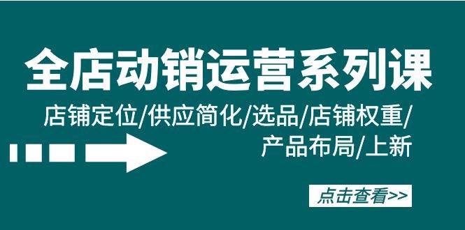 全店·动销运营系列课：店铺定位/供应简化/选品/店铺权重/产品布局/上新-青简副业网