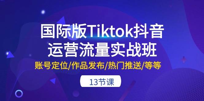 国际版Tiktok抖音运营流量实战班：账号定位/作品发布/热门推送/等等-13节-青简副业网
