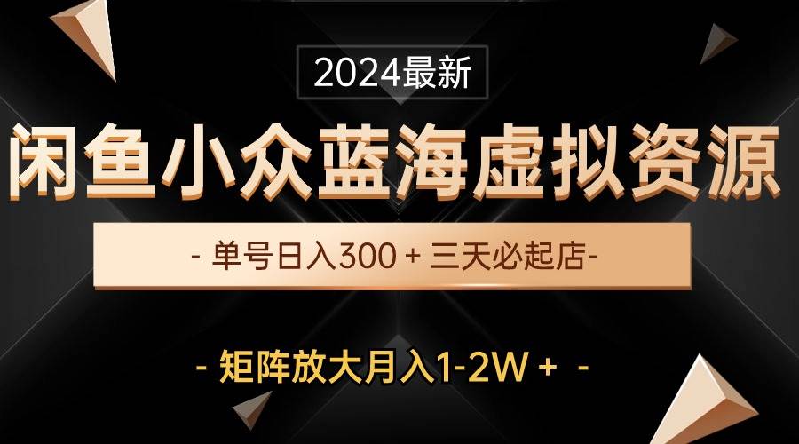 最新闲鱼小众蓝海虚拟资源，单号日入300＋，三天必起店，矩阵放大月入1-2W-青简副业网