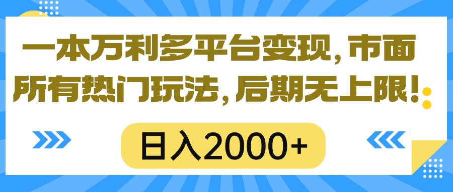 一本万利多平台变现，市面所有热门玩法，日入2000+，后期无上限！-青简副业网