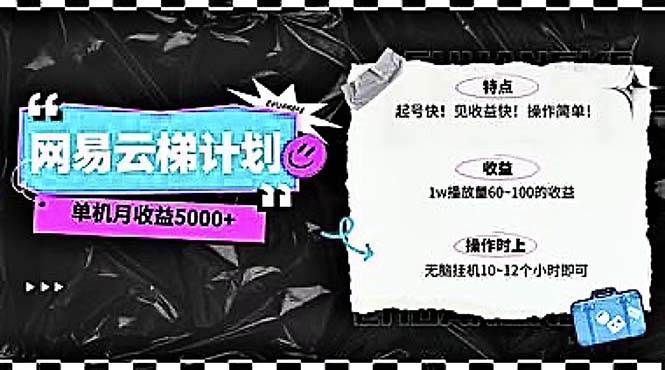 2024网易云云梯计划 单机日300+ 无脑月入5000+-青简副业网