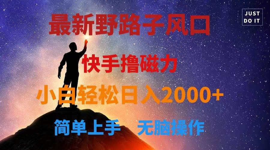 最新风口！快手撸磁力，野路子，小白无脑操作日入2000+-青简副业网