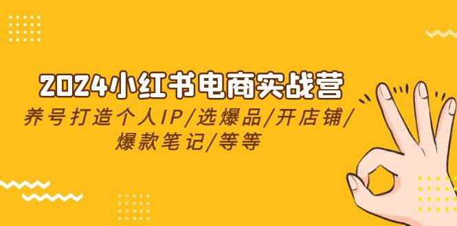 2024小红书电商实战营，养号打造IP/选爆品/开店铺/爆款笔记/等等（24节）-青简副业网