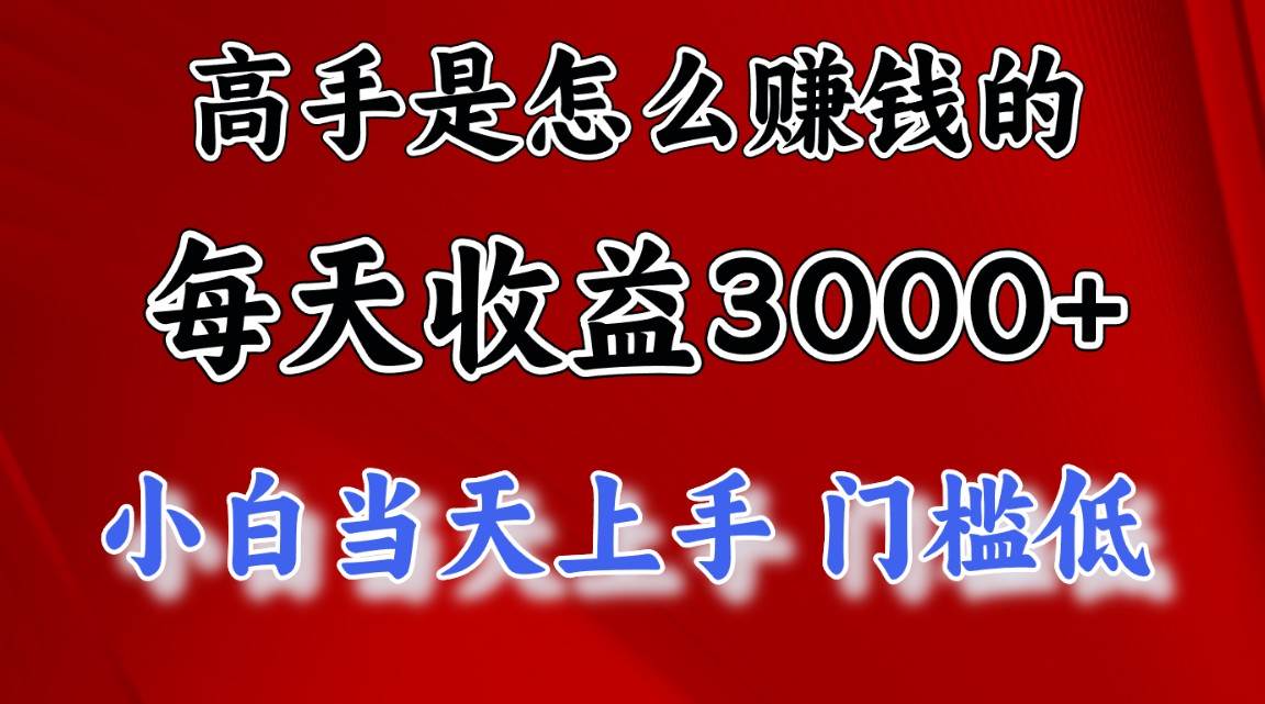 高手是怎么赚钱的，一天收益3000+ 这是穷人逆风翻盘的一个项目，非常稳…-青简副业网