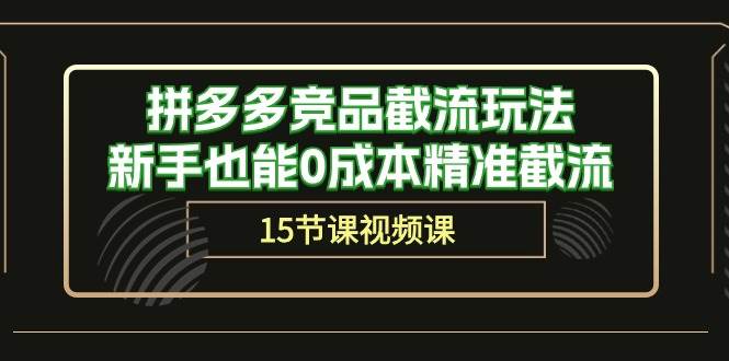 拼多多竞品截流玩法，新手也能0成本精准截流（15节课）-青简副业网