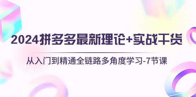 2024拼多多 最新理论+实战干货，从入门到精通全链路多角度学习-7节课-青简副业网