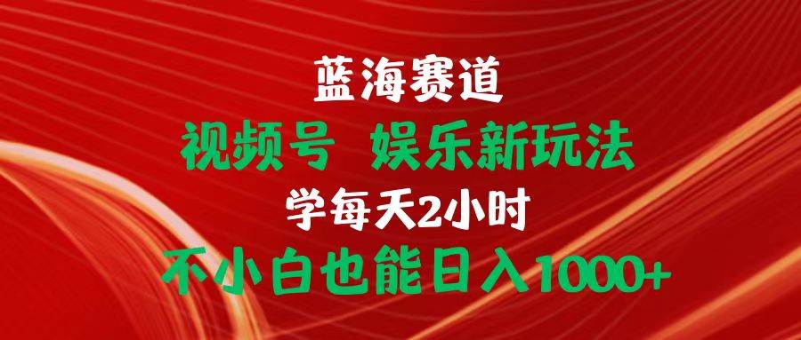 蓝海赛道视频号 娱乐新玩法每天2小时小白也能日入1000+-青简副业网