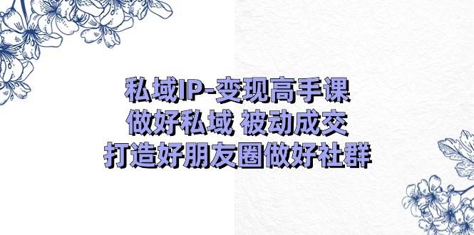 私域IP-变现高手课：做好私域 被动成交，打造好朋友圈做好社群（18节）-青简副业网