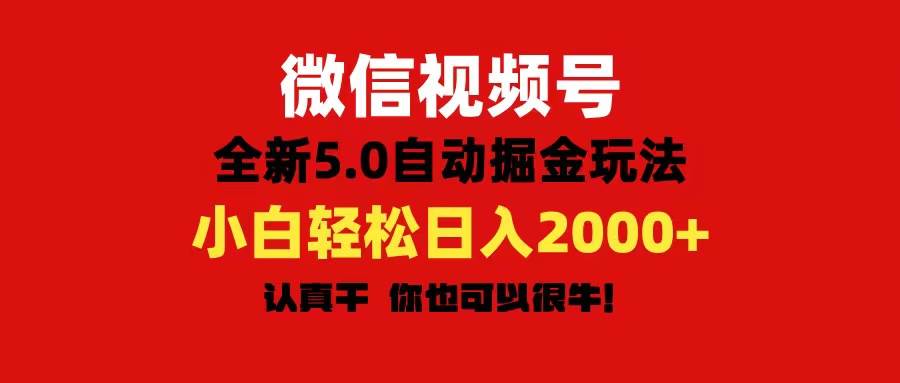 微信视频号变现，5.0全新自动掘金玩法，日入利润2000+有手就行-青简副业网