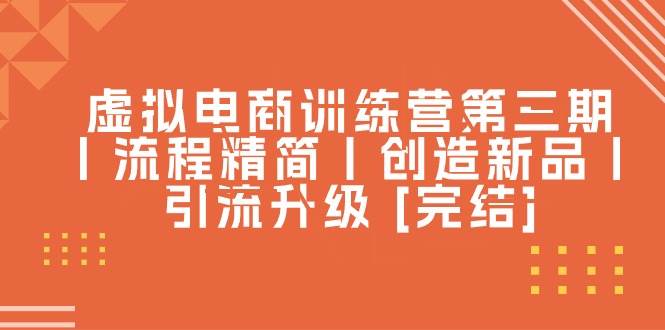 虚拟电商训练营第三期丨流程精简丨创造新品丨引流升级 [完结]-青简副业网
