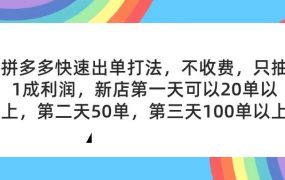 拼多多2天起店,只合作不卖课不收费,上架产品无偿对接,只需要你回...-青简副业网