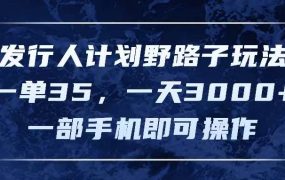 发行人计划野路子玩法,一单35,一天3000+,一部手机即可操作-青简副业网
