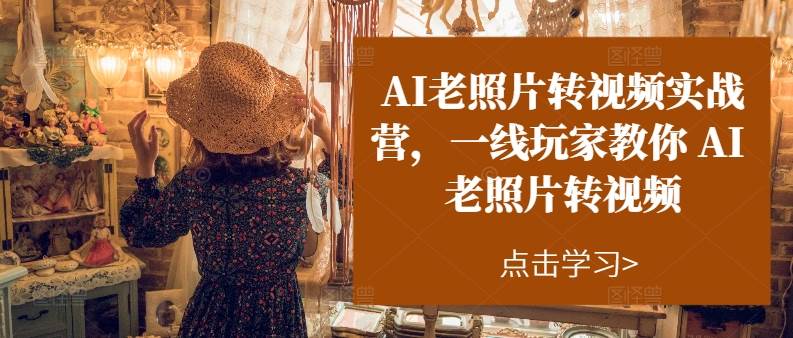 AI老照片转视频实操训练营，一线玩家教你AI老照片转视频-青简副业网