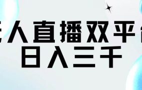 无人直播双平台,日入三千-青简副业网