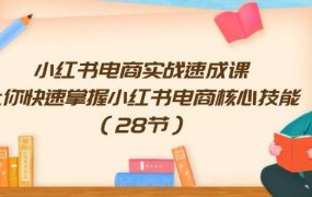 小红书电商实战速成课,让你快速掌握小红书电商核心技能(28节)-青简副业网