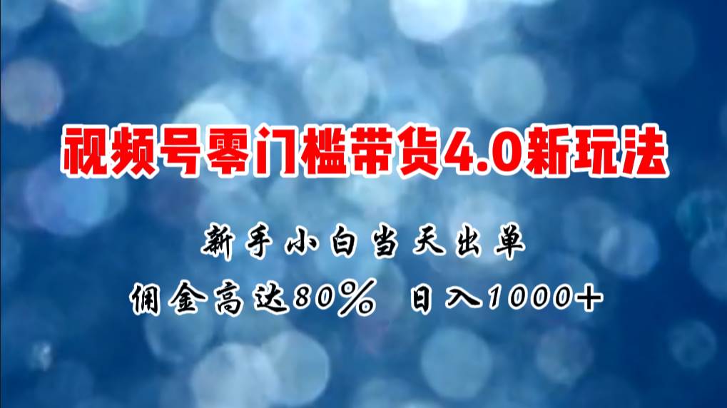 微信视频号零门槛带货4.0新玩法，新手小白当天见收益，日入1000+-青简副业网