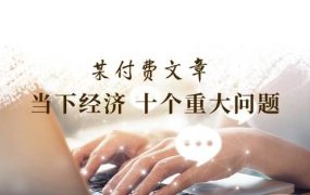 某付费文章《当下经济 十个重大问题》覆盖了大家关心的全部经济类话题-青简副业网