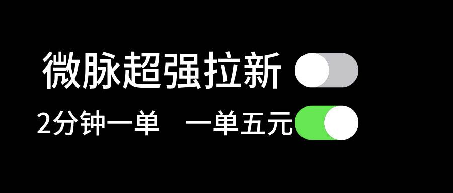 微脉超强拉新， 两分钟1单， 一单利润5块，适合小白-青简副业网