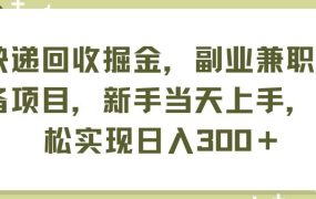 快递回收掘金,副业兼职必备项目,新手当天上手,轻松实现日入300+-青简副业网
