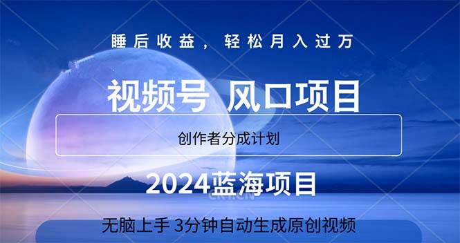 2024蓝海项目，3分钟自动生成视频，月入过万-青简副业网