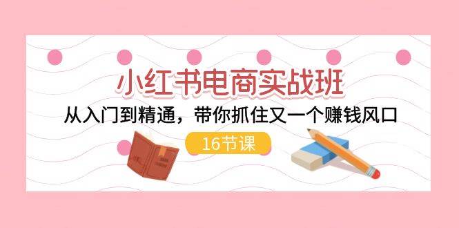 小红书电商实战班，从入门到精通，带你抓住又一个赚钱风口（16节）-青简副业网