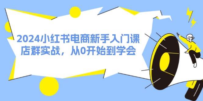 2024小红书电商新手入门课，店群实战，从0开始到学会（31节）-青简副业网