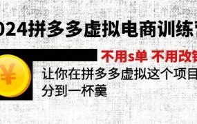 2024拼多多虚拟电商训练营 不s单 不改销量 做虚拟项目分一杯羹(更新10节)-青简副业网