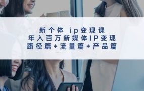 新个体 ip变现课，年入百万新媒体IP变现，路径篇+流量篇+产品篇-青简副业网