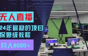 24年最稳项目“无人直播”玩法,每月躺赚6000+,有手就会,新手福音-青简副业网