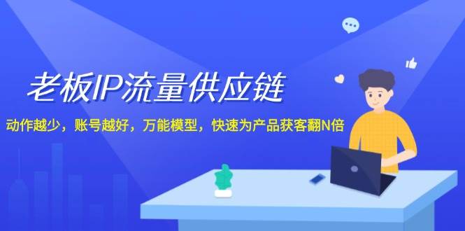 老板 IP流量 供应链，动作越少，账号越好，万能模型，快速为产品获客翻N倍-青简副业网