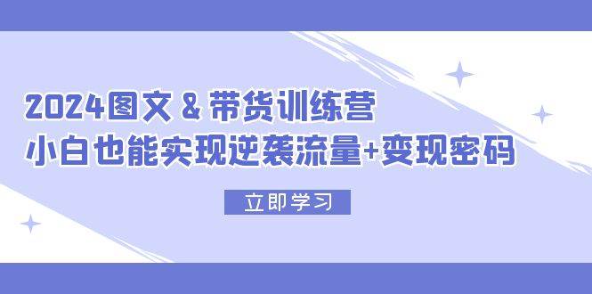 2024 图文+带货训练营，小白也能实现逆袭流量+变现密码-青简副业网