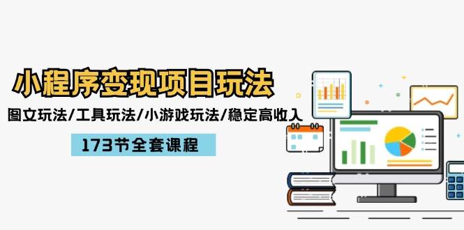 小程序变现项目玩法：图文玩法/工具玩法/小游戏玩法/稳定高收入/173节课程-青简副业网