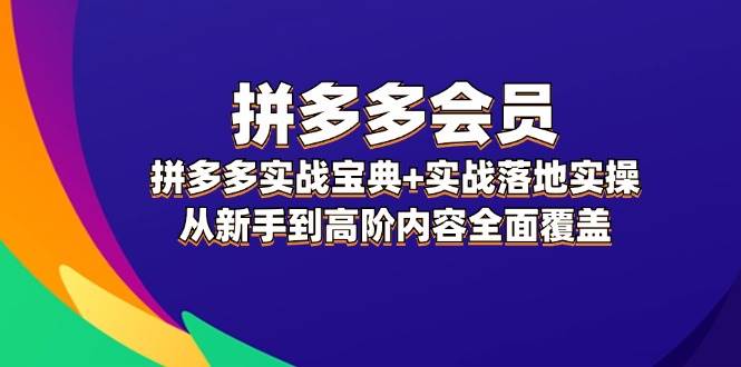 拼多多 会员，拼多多实战宝典+实战落地实操，从新手到高阶内容全面覆盖-青简副业网