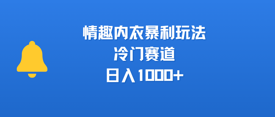 情趣内衣暴利玩法，冷门赛道，日入1000+-青简副业网
