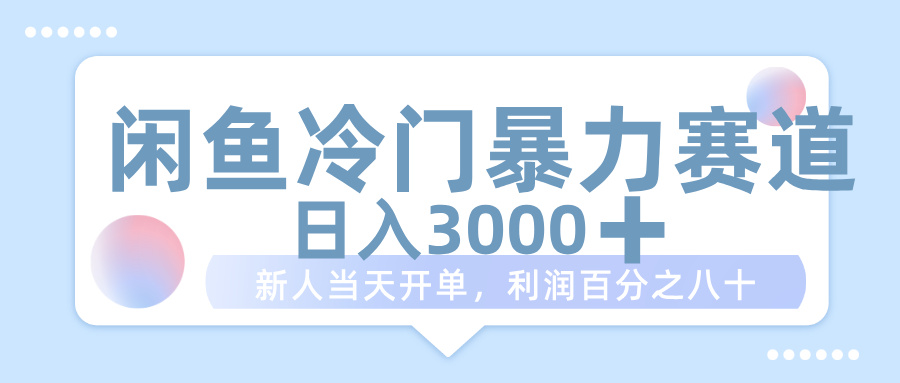 闲鱼冷门暴力赛道，一单 80%利润，新人轻松日入 1000+-青简副业网