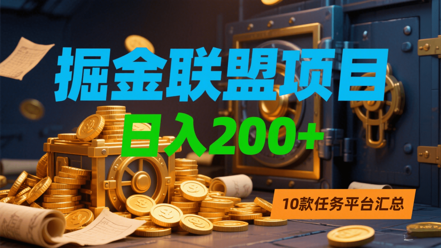 掘金联盟项目，日入200+，10款任务平台汇总-青简副业网