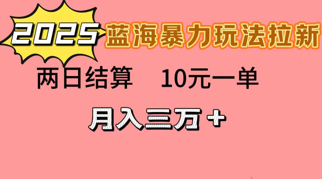 蓝海暴力拉新项目，10元一单，两日结算，月入3w➕-青简副业网