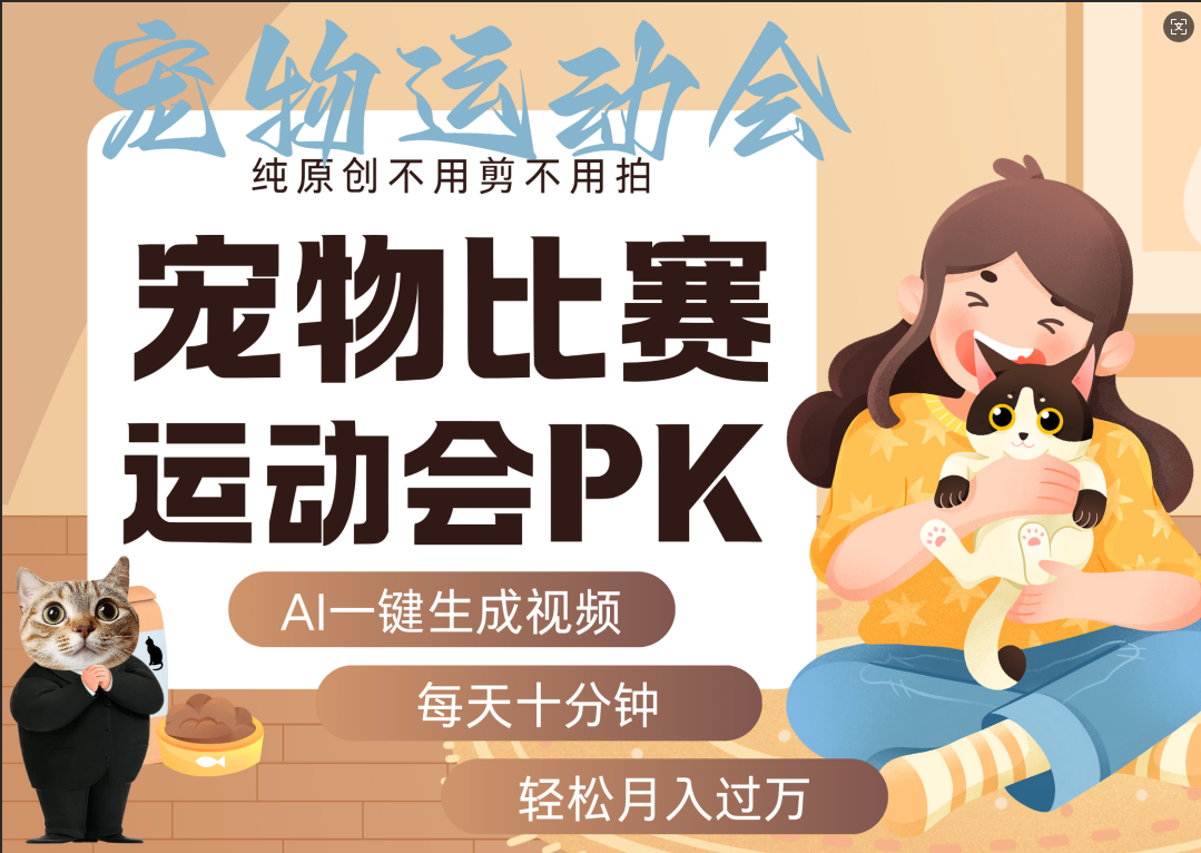 AI萌宠运动员跳水 射击  篮球  足球比赛   每天十分钟 附详细提示词文案库  代替做素材 卖提示词 卖虚拟资料  卖宠物产品 做宠物私人定制产品  带徒弟 带陪跑 卖课  创作者分成 月入5W+-青简副业网