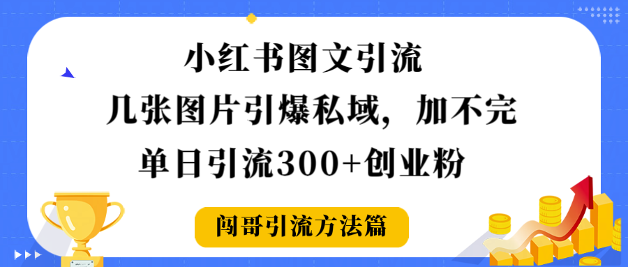 小红书图文引流，几张图片引爆私域加不完，单日引流300＋创业粉-青简副业网