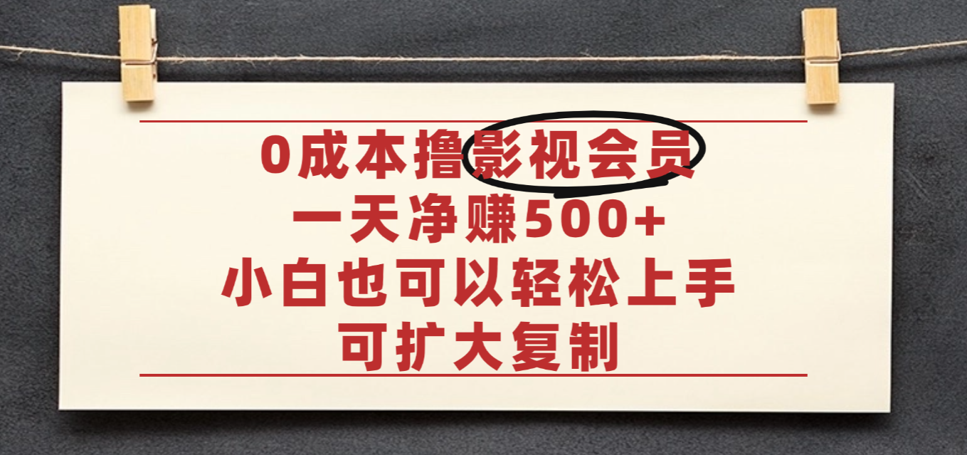 亲测,0成本可批量操作,靠卖影视会员实测月入30000+-青简副业网