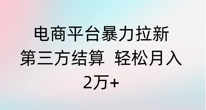 电商平台暴力拉新第三方结算 轻松月入2万+-青简副业网