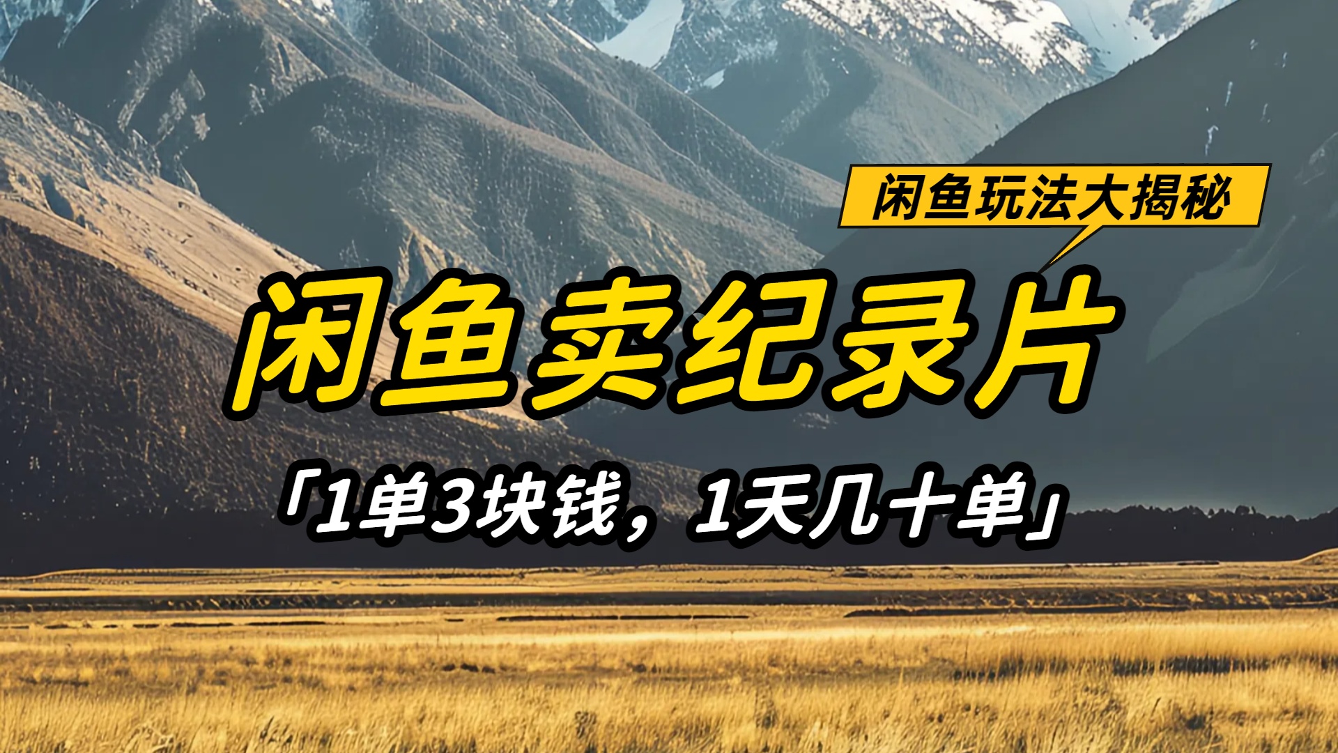 闲鱼卖纪录片1单3块钱,1天几十单,项目稳定有潜力-青简副业网