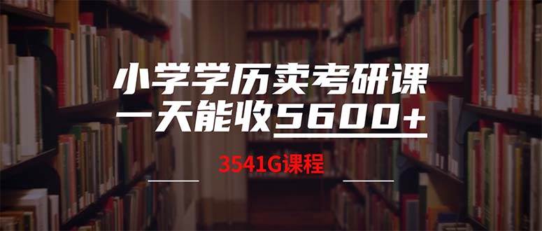 小学学历卖考研课程，一天收5600（附3580G考研合集）-青简副业网